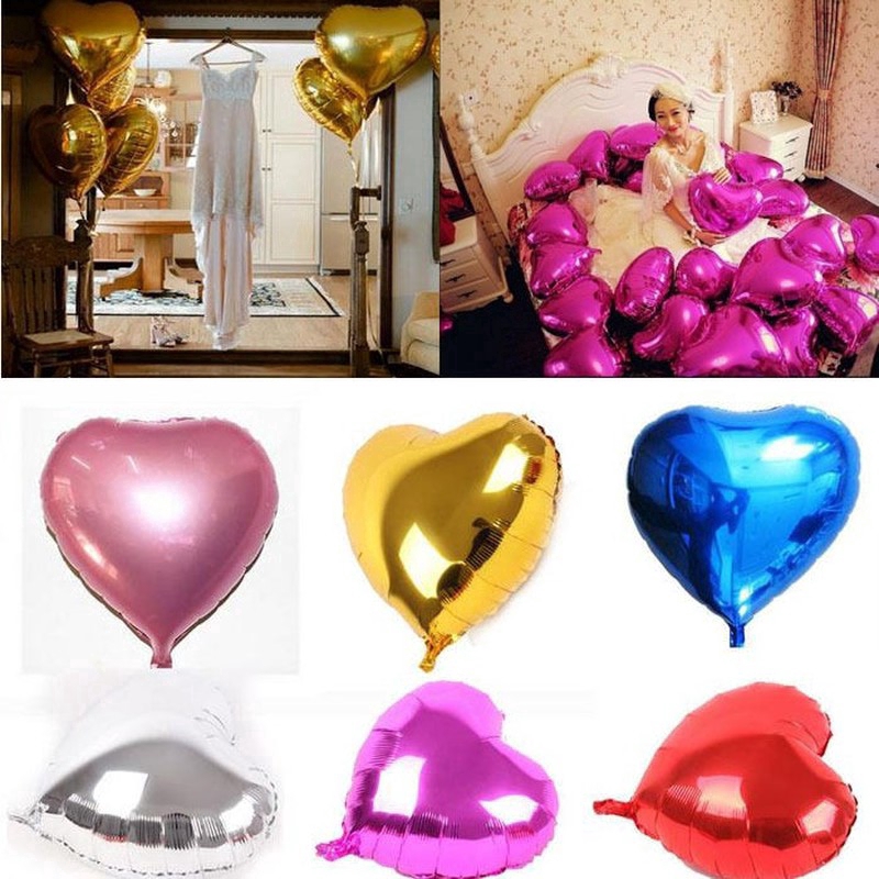 Set 5 bong bóng hình trái tim 10 inch trang trí tiệc cưới