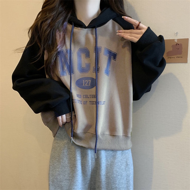 Áo Hoodie Tay Dài In Chữ Thời Trang Hàn Quốc Dành Cho Nữ