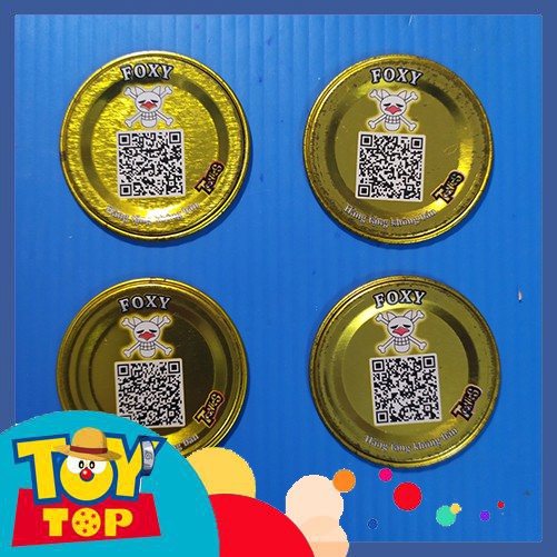 [Set thẻ] Thẻ toonies one piece tròn vàng gold - set 4 thẻ băng hải tặc Foxy 2nd cũ như ảnh