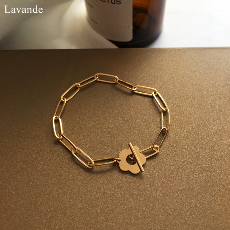 Vòng Đeo Tay Thép Titan Dạng Chuỗi Hoa Phong Cách Niche Không Phai Màu CEZF Thanh Lịch Cho Nữ