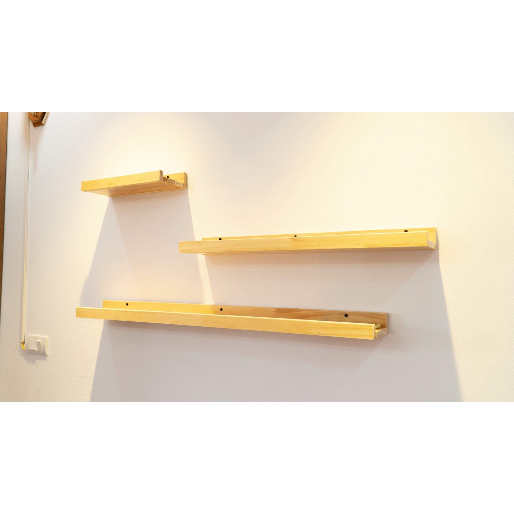 Kệ chữ U treo tường decor gỗ tự nhiên