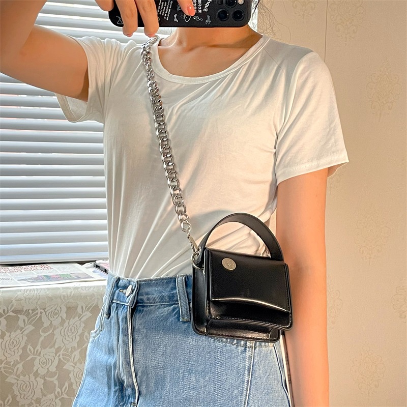 Túi Đeo Chéo mini Phối Dây Đeo Sợi Xích Thời Trang Sang Trọng Cho Nữ