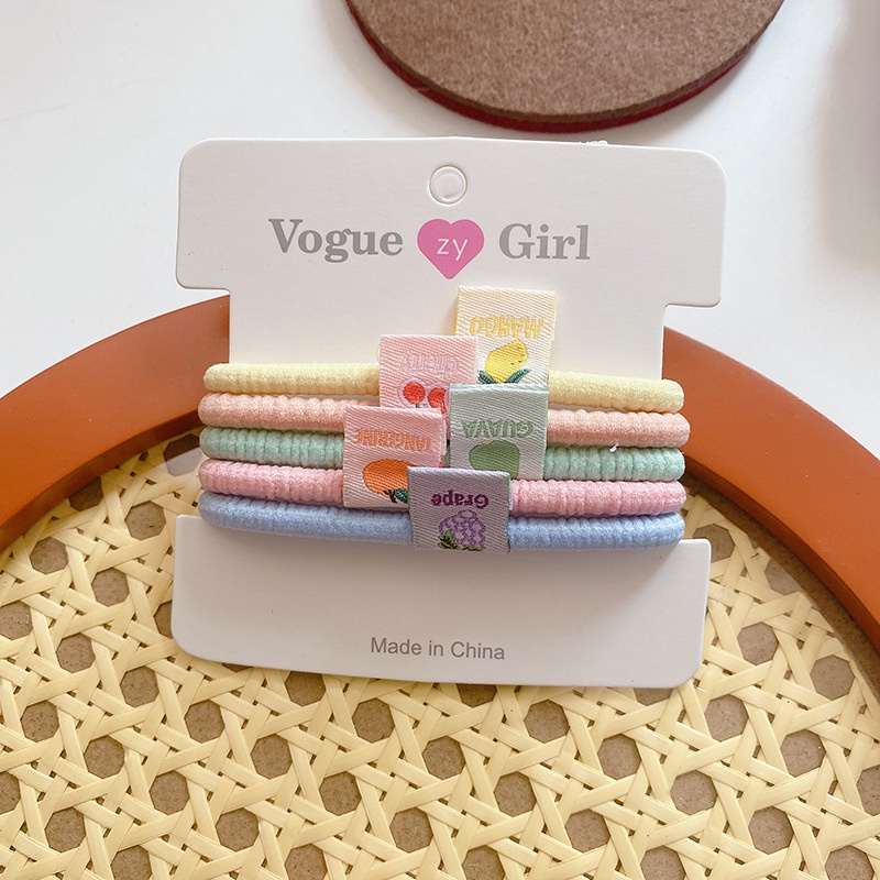 Set 5 dây buộc tóc cao su nhiều màu sắc đơn giản phong cách Hàn Quốc cho nữ