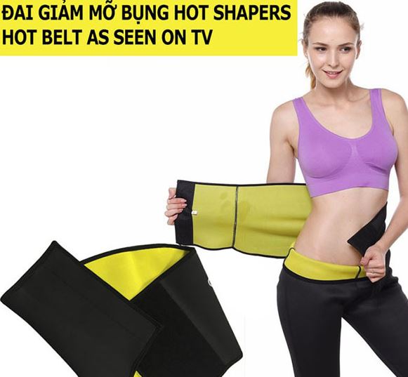 Đai quấn giảm mỡ bụng Hot Shapers đen hồng size S/M-SKU-DAIQUANSM-va