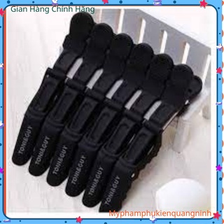 Set 6 chiếc Kẹp tóc mỏ vịt màu đen răng cá sấu hãng Toni &Guy chuyên dùng tạo kiểu tóc chuyên nghiệp Chính hãng