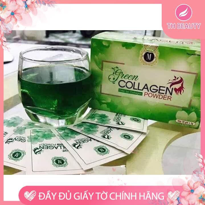 <THẬT 100%> Trà giảm cân diệp lục Collagen Powder, dáng đẹp, eo thon