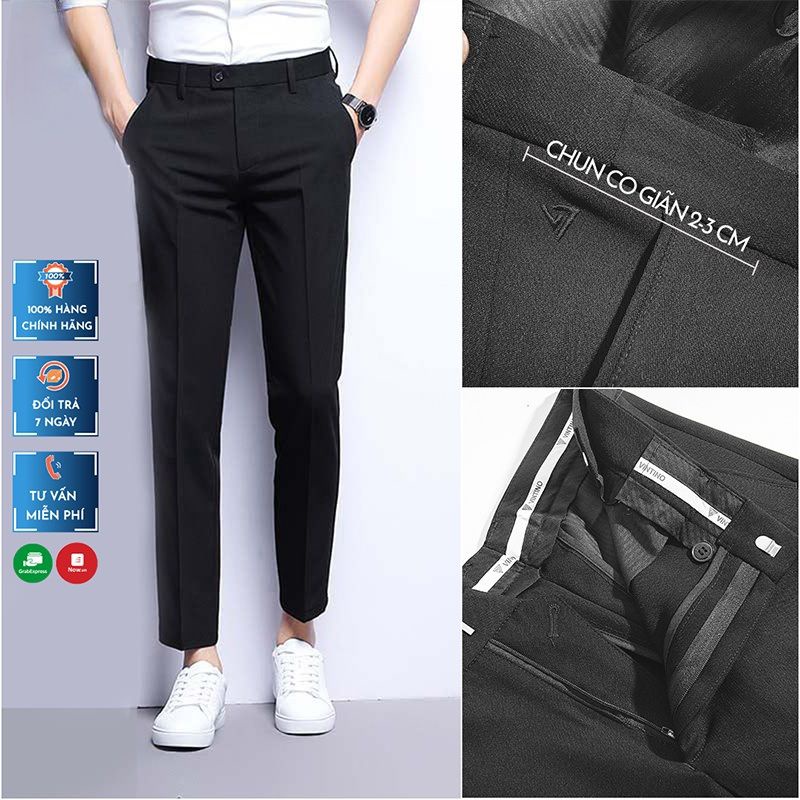 Quần Âu cạp chun ẩn co giãn công sở cao cấp may kỹ, Quần tây hàn quốc dáng slimfit