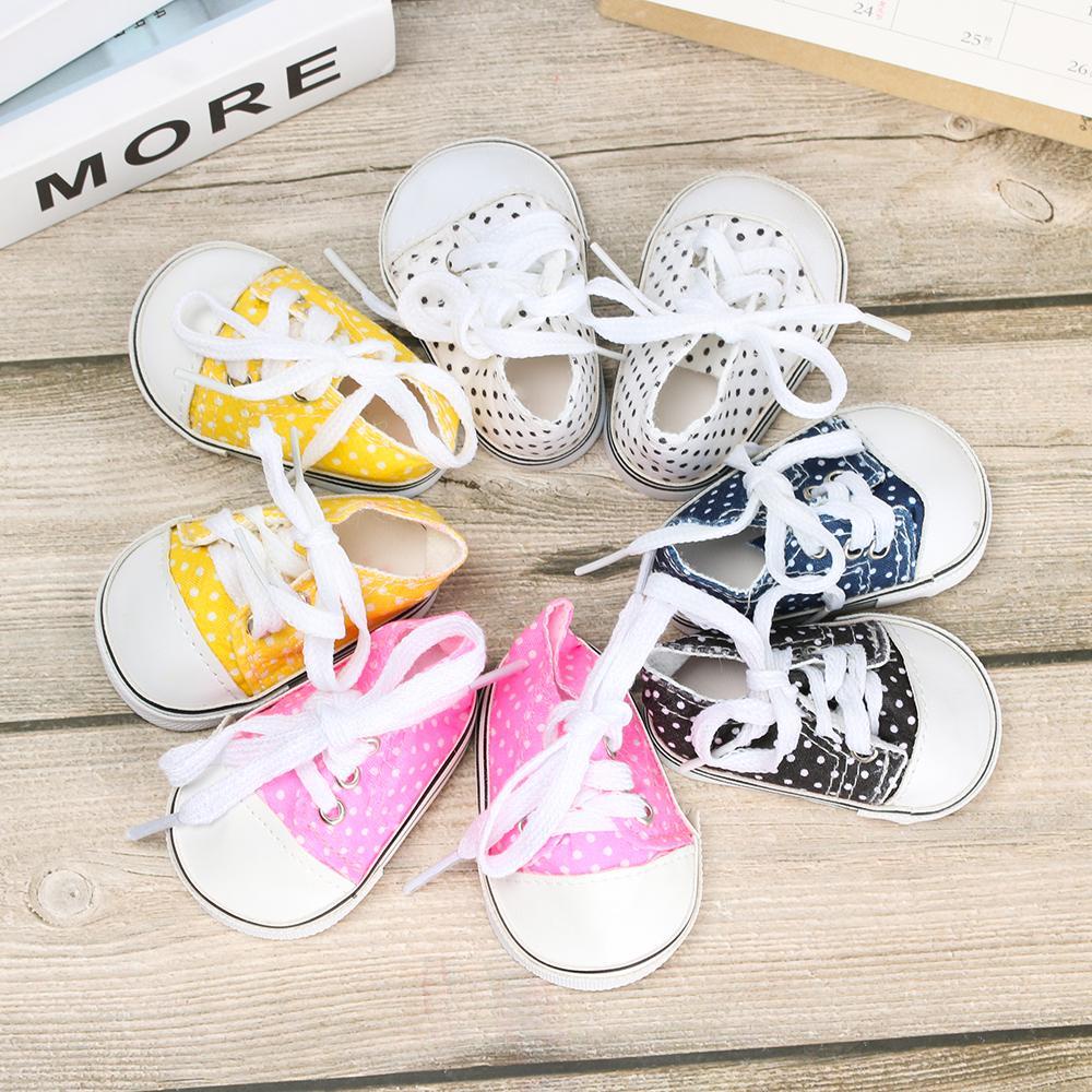 Giày Vải Canvas 7cm / 18 Inches Xinh Xắn Dành Cho Búp Bê