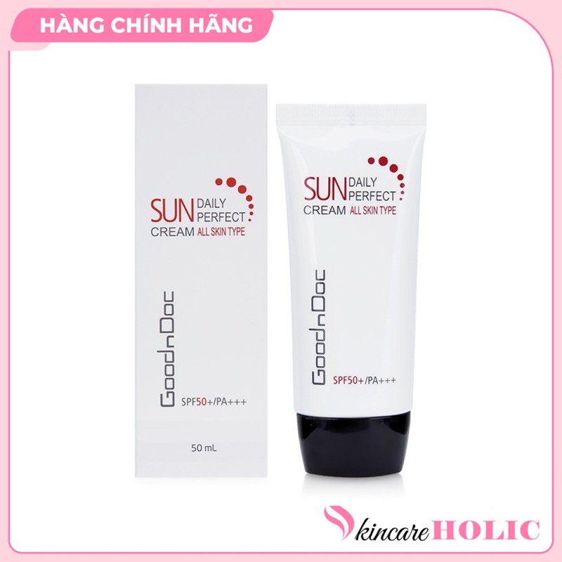 Kem chống nắng GoodnDoc Sun Cream Daily Perfect SPF50/PA+++ dành cho mọi loại da - Tuýp 50ml