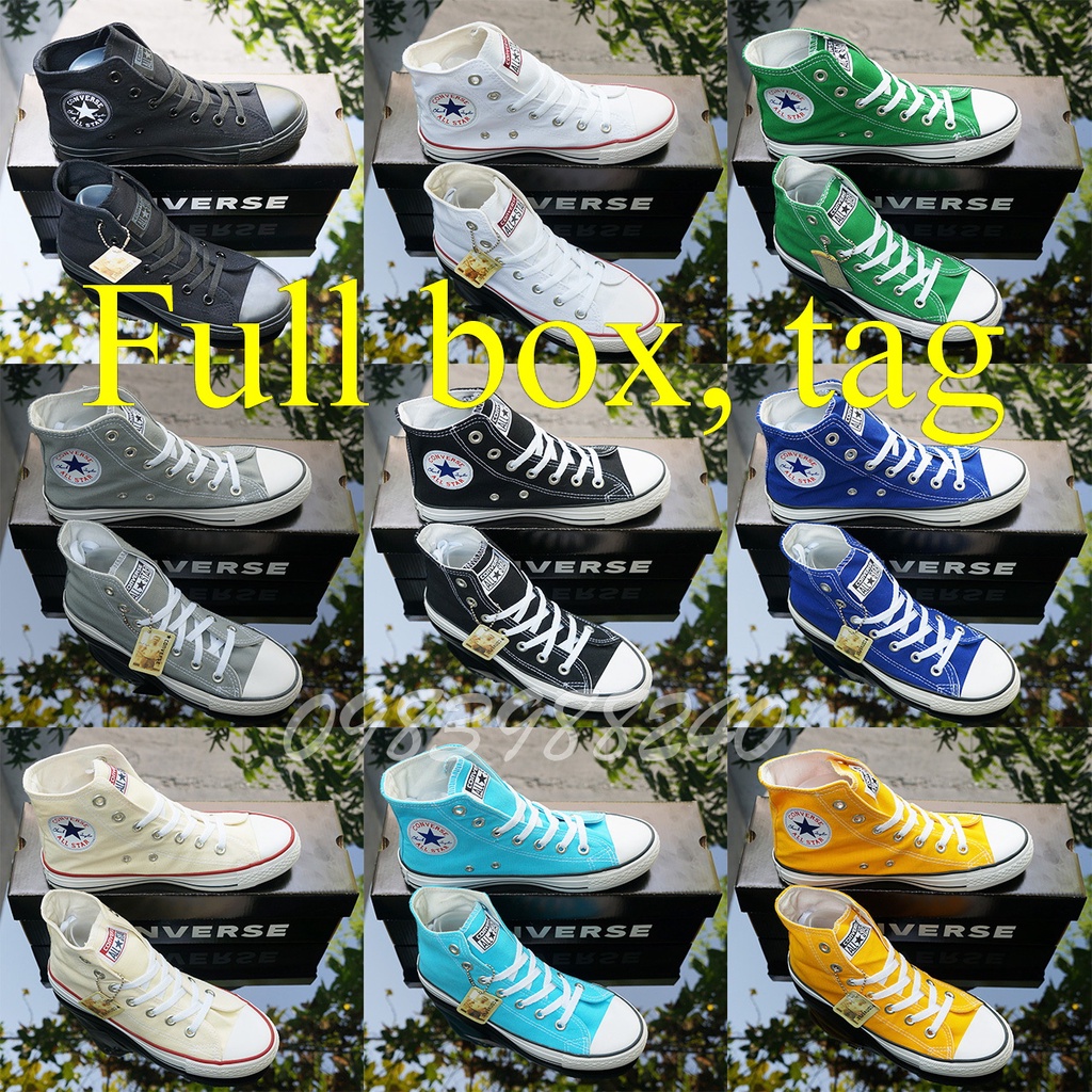 [Hộp CV] Giày Converse classic cổ thấp cổ điển vải canvas nam nữ cao cấp đầy đủ tem, tag, tặng kèm hộp hãng.