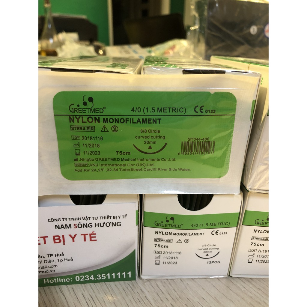 CHỈ THẨM MỸ NHẤN MÍ LÀM MÁ LÚM CHỈ PHẪU THUẬT NYLON KHÔNG TAN TỔNG HỢP GREETMED SIZE 2/0, 3/0, 4/0, 5/0,6/0