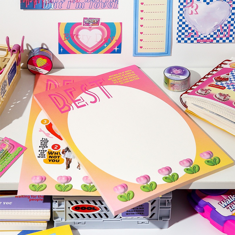 Imoda Set 25 Tấm Đệm Giấy Viết Lời Nhắn Phong Cách Ins Hàn Quốc