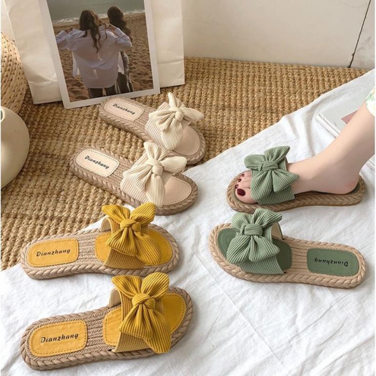 Dép nữ T26 gắn nơ thời trang siêu xinh - Mery Shoes