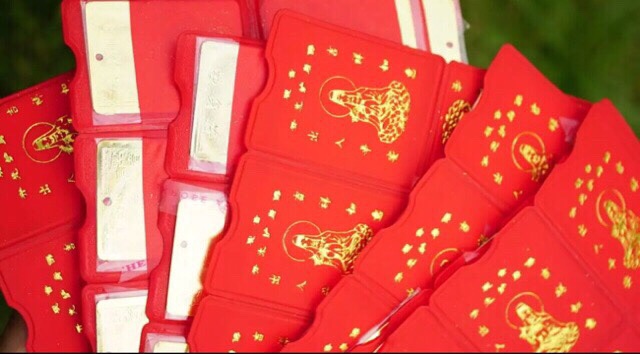 100 miếng vàng lá Quan Âm bình an và tài lộc