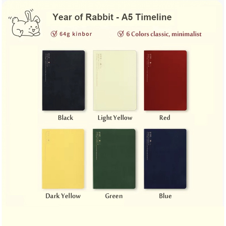 Bảng Kế Hoạch Hàng Tháng 2023 Kinbor A5 Bằng Da PU Mềm Màu Trơn Agenda 224P