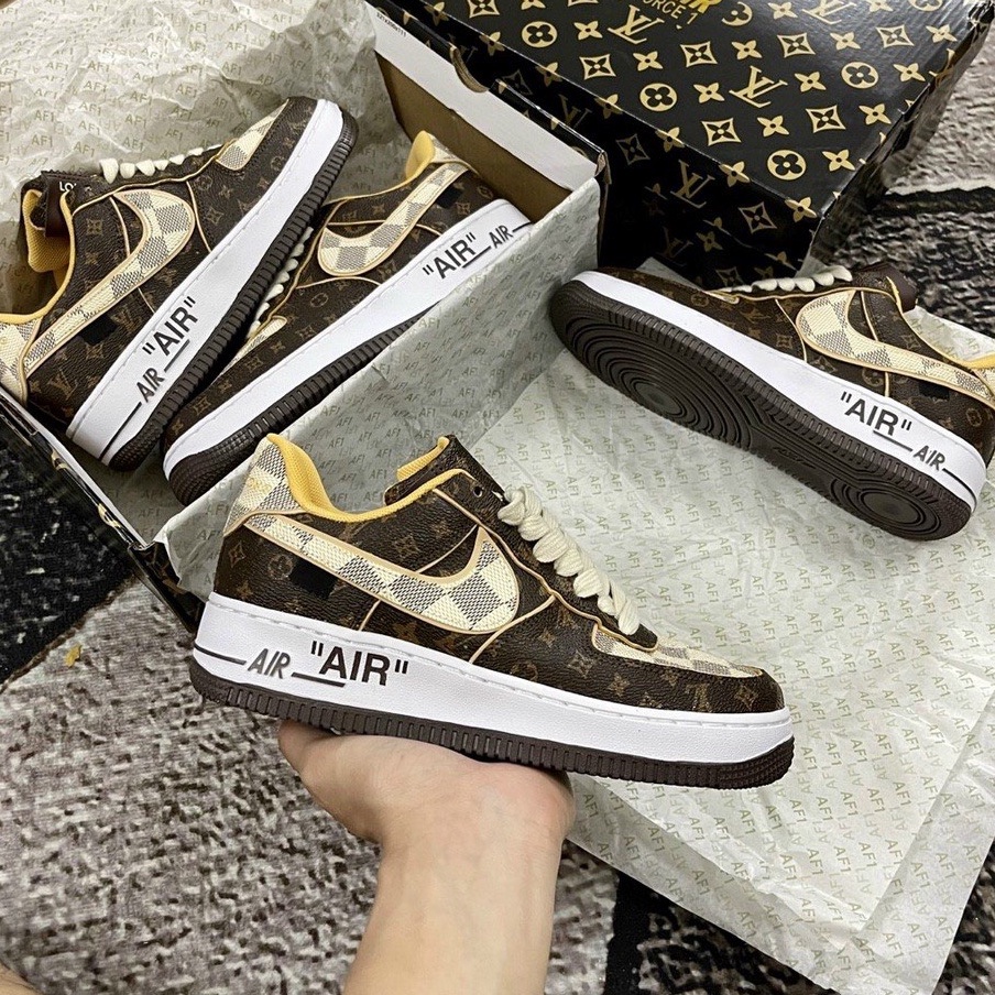 Giày Air Force 1 Low x Louis_Vuitton Monogram Brown, bản Best
