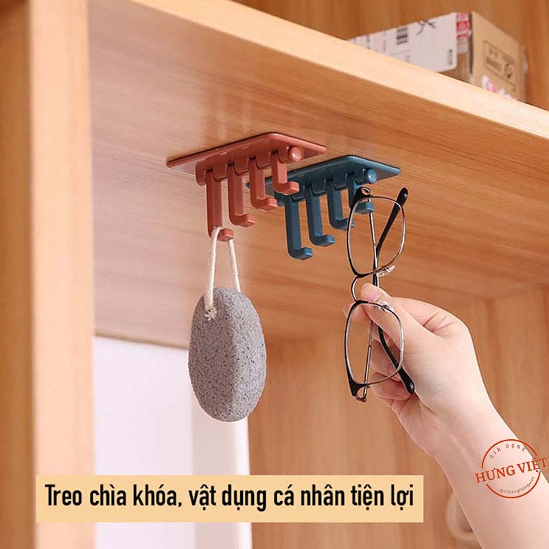 Móc dán tường 4 chấu đa năng, treo quần áo, chìa khóa, vật dụng tiện lợi [MÓC 4 CHẤU CÂY THÔNG]