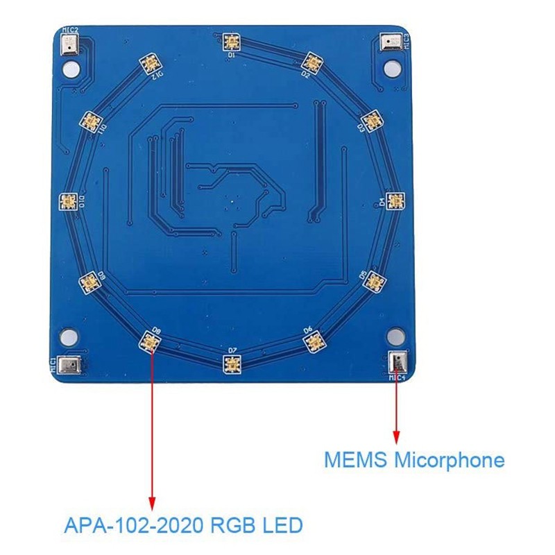 Bảng Mạch Giải Mã Âm Thanh Đầu Vào 4 Micro Ac108 Cho Raspberry Pi