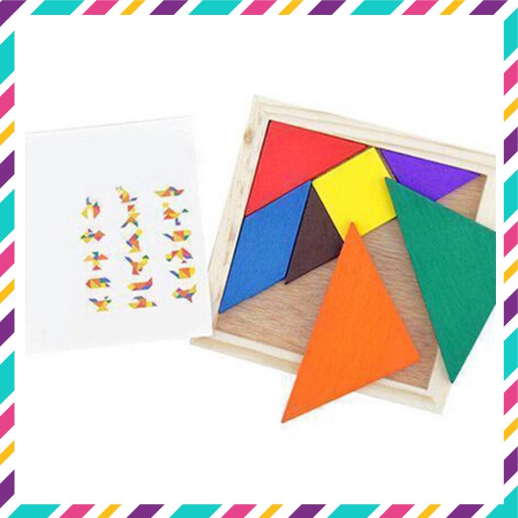 Đồ chơi ghép hình trí uẩn tangram, đồ chơi phát triển tư duy cho bé