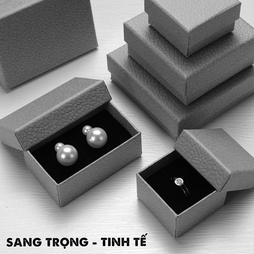 Hộp giấy xám ODIN vân da xám đựng phụ kiện - Sang trọng - Thanh lịch - Cổ điển - Thích hợp làm hộp quà tặng