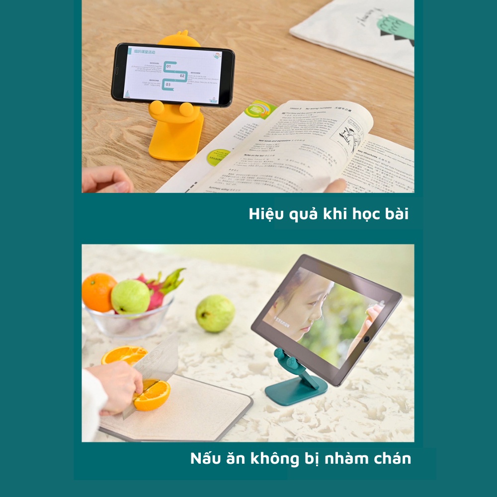 Giá đỡ điện thoại Ipad để bàn hình thú gấp gọn đa năng chất liệu silicon cao cấp