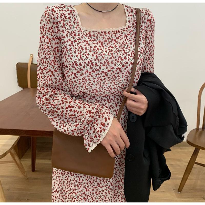 Váy Hoa Nhí vintage Đầm Voan Dáng Dài đẹp dễ thương dáng xòe có lớp lót Quảng Châu kozoda D18 | BigBuy360 - bigbuy360.vn