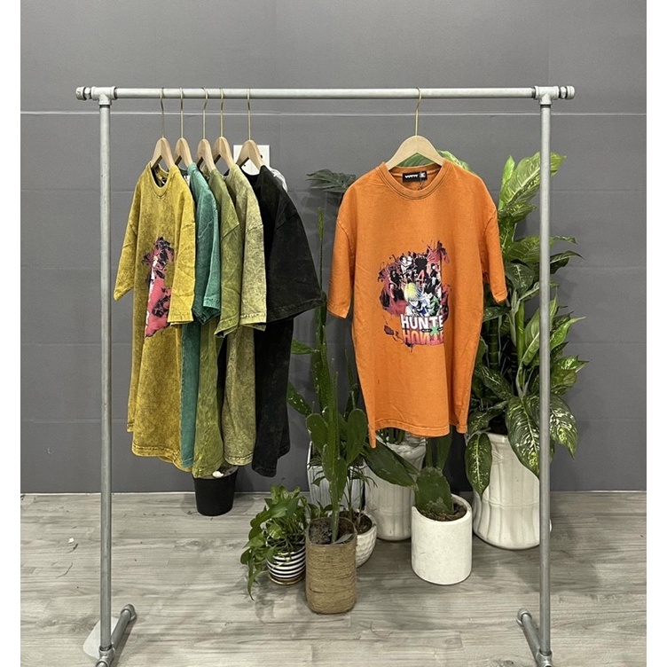 ÁO THUN TAY LỠ WASH COTTON HUNTERR FORM UNISEX NAM NỮ (kèm ảnh thật)