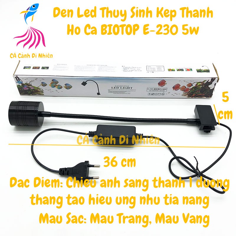 Đèn led thủy sinh kẹp thành rọi hồ cá BIOTOP E-230 5W