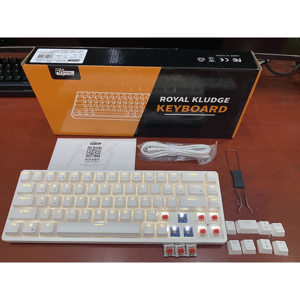 RK G68 Hotswap - Bàn phím cơ không dây Royal Kluedge RK G68 Led Đơn Sắc Bluetooth 5.1 và Wireless 2.4G-BẢO HÀNH 12 THÁNG