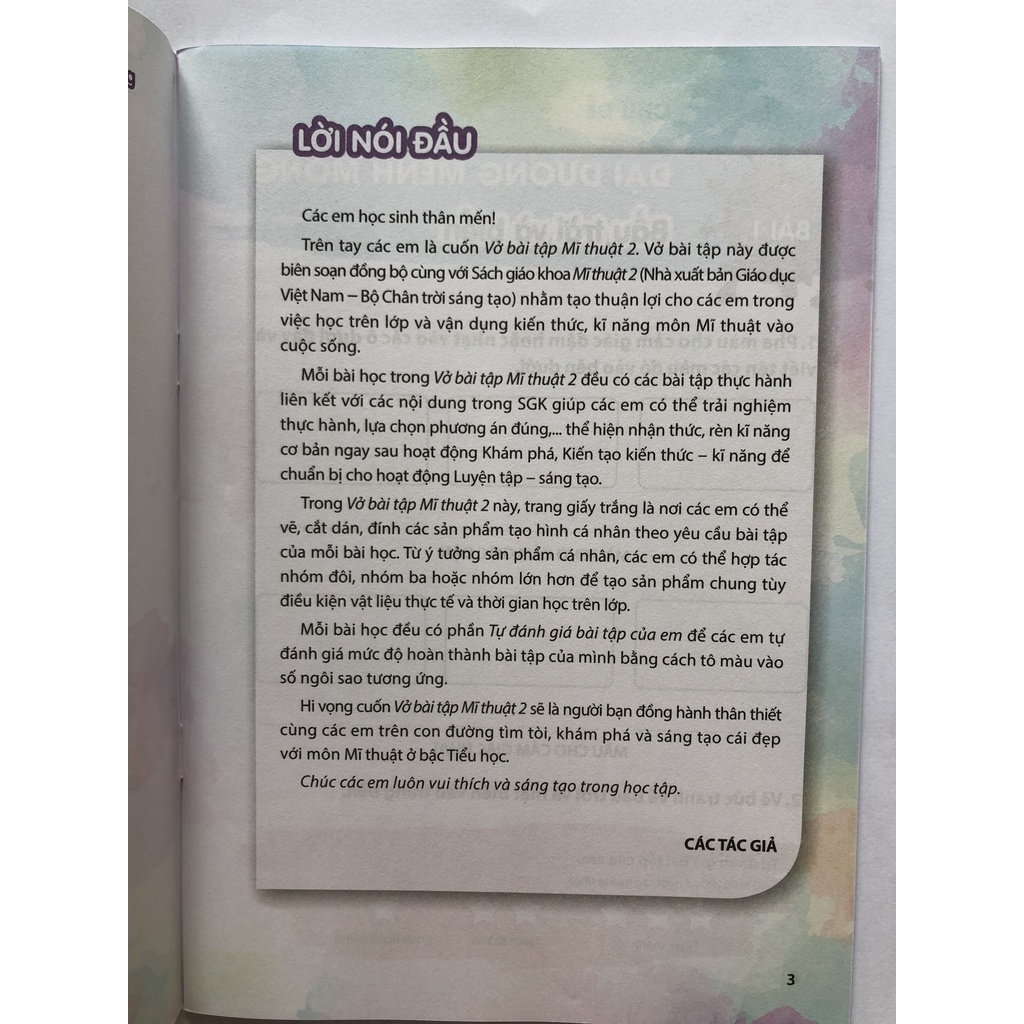 Sách - Vở bài tập Mĩ thuật 2 Chân trời sáng tạo - bán kèm 1 túi giấy thủ công
