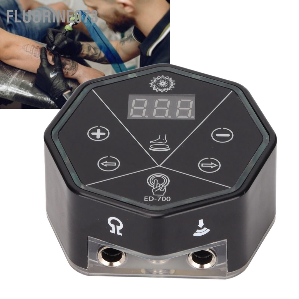 [Hàng Sẵn] Bộ cấp nguồn hình xăm Kỹ thuật số mô kép LED 6 màu có thể điều chỉnh Hộp cung điện cho chuyên nghiệp 100‑240V【FLUORINE073】