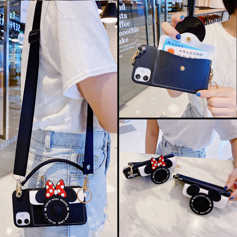 Ốp điện thoại 3d camera minnie mickey Pocket Card cho oppo A57 A59 A71 A83 A3S A5S A12 A12E realme c1 c2 c3 reno 2 z 2z 2f 3 phone case | BigBuy360 - bigbuy360.vn