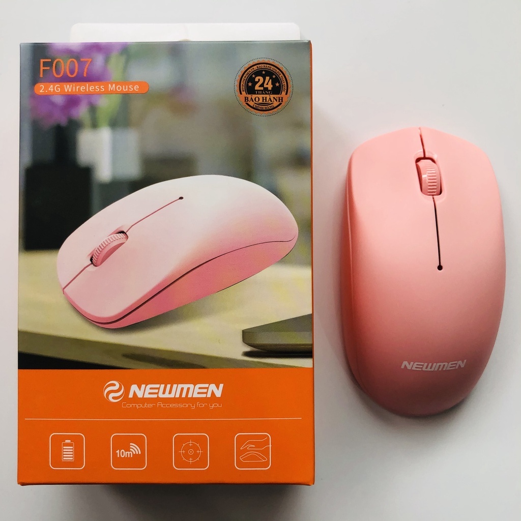 Chuột Không Dây Newmen F007 Màu Hồng - Chính Hãng