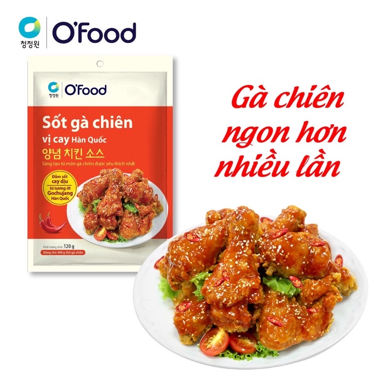 Sốt gà chiên O’food Hàn quốc 2 vị cay và phô mai 120g