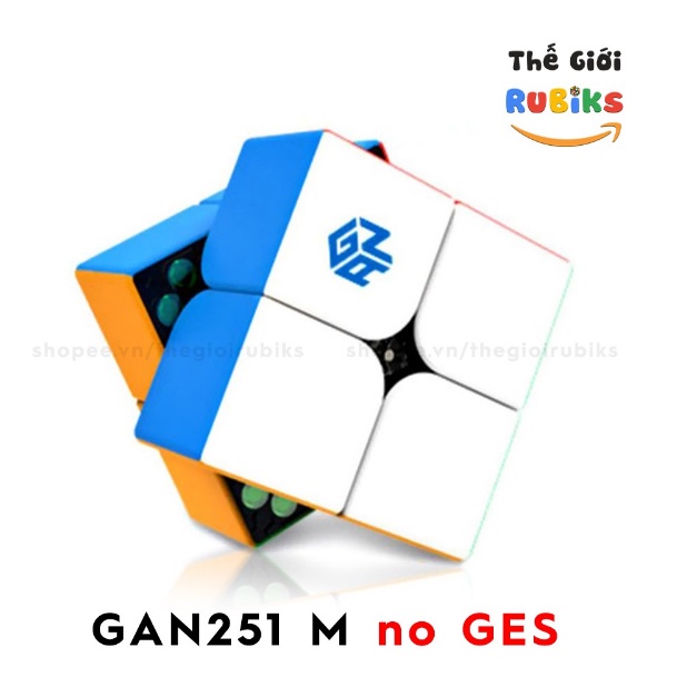 Rubik GAN 251M 2x2 Cube Có Nam Châm Stickerless không viền đồ chơi phát triển IQ