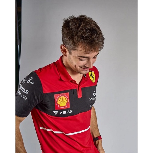 Áo Thun POLO Tay Ngắn In Logo Ferrari Leclerc 2022 Thời Trang Cho Nam