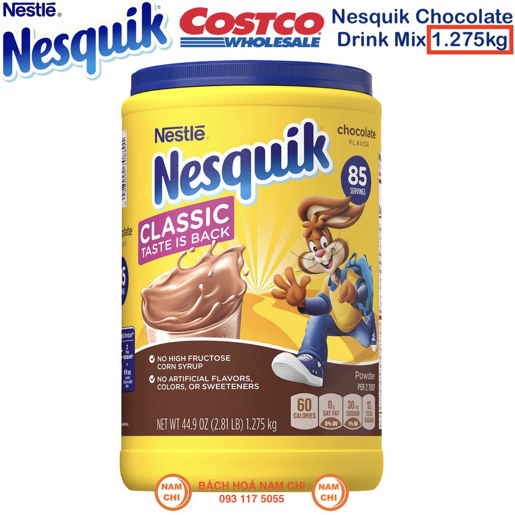 Bột Sữa Cacao Nesquik Nestle Mỹ 1.275kg - Nhập Khẩu Chính Hãng - Nesquik Mỹ