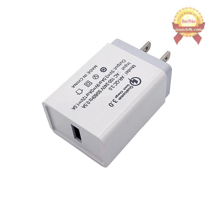 Củ sạc nhanh Qualcom QC3.0 Quick Charge 18W | Adapter sạc 3A