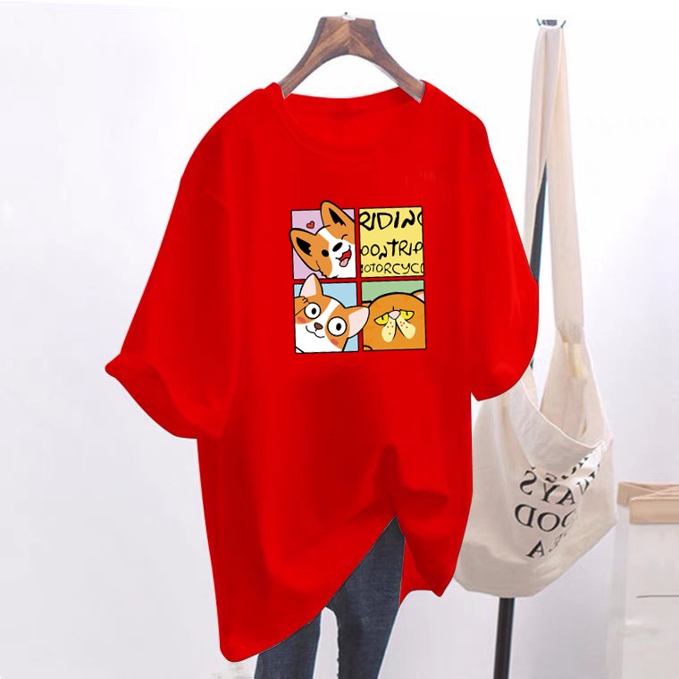 ÁO THUN FORM RỘNG NAM NỮ IN PÉT ICON CÚN CỰC ĐẸP