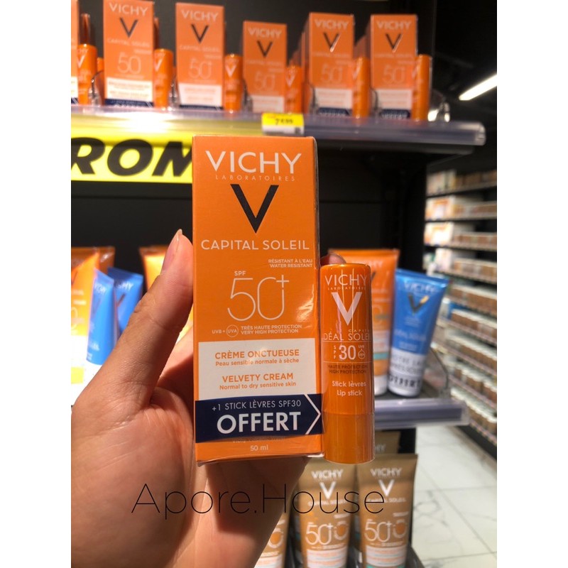 Set Kem Chống Nắng Vichy + Son Dưỡng