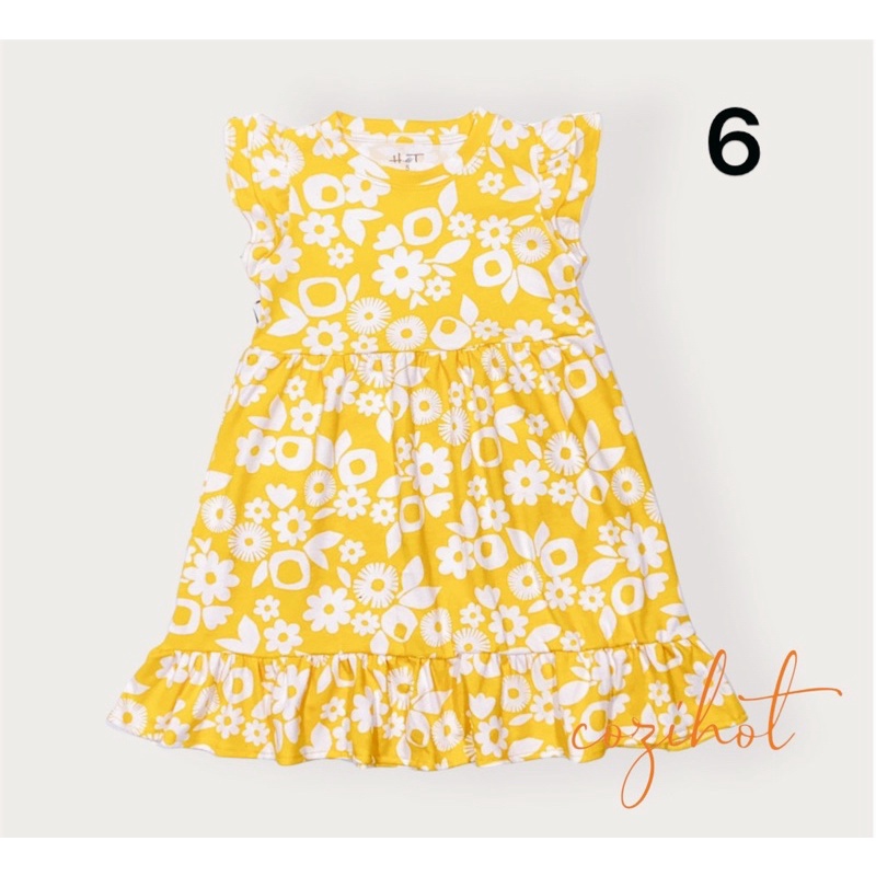 Vải thun cotton 4c hoa nền vàng