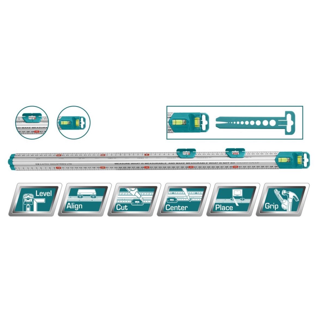 Thước đo cặp đôi 60cm TOTAL TMT646003 - Thân nhôm, hình tam giác