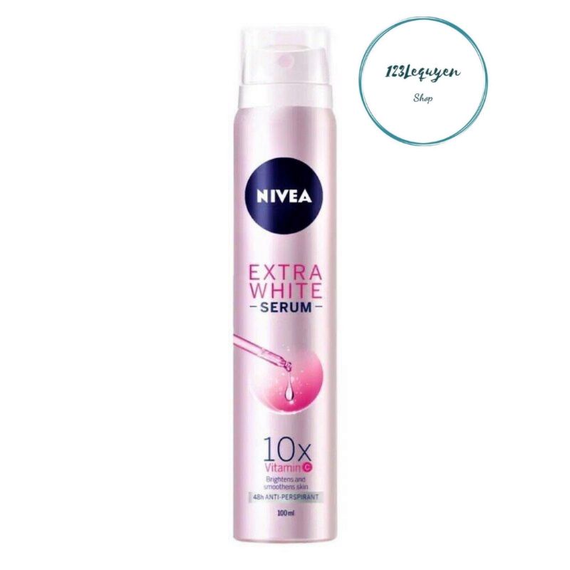 Xịt Khử Mùi Sáng Mịn Nivea Extra White Serum Spray Whitening Skin 100ml