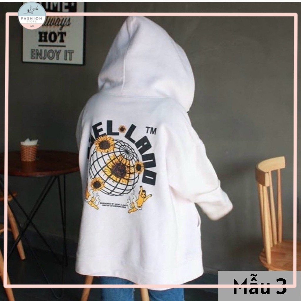 Áo khoác nỉ dây kéo Angel Land unisex cho nam & nữ, chất liệu nỉ trần bông dày đẹp, co giãn thoải mái, có mũ xịn [AN]