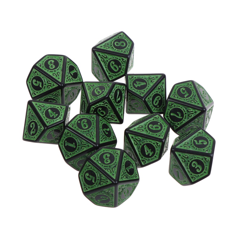 Xúc Xắc 10 Mặt D10 Đa Diện D &amp; D Trò Chơi DND RPG MTG