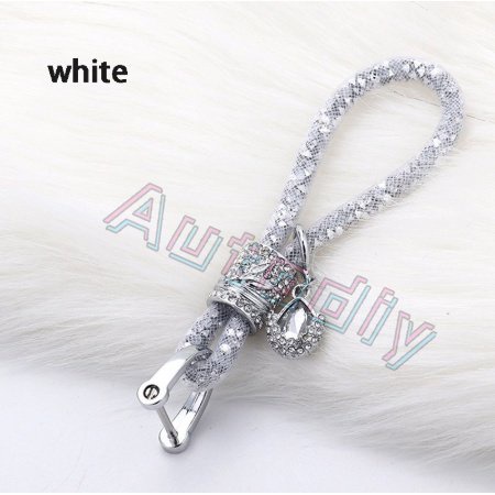 Móc Khóa Da PU Đính Pha Lê Lấp Lánh Nhiều Màu Sắc Dành Cho Cặp Đôi