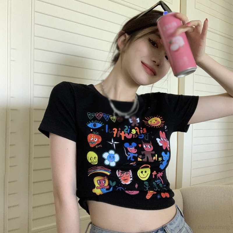 Áo Thun Ngắn Tay Phong Cách Hàn Quốc Thời Trang Cho Nữ