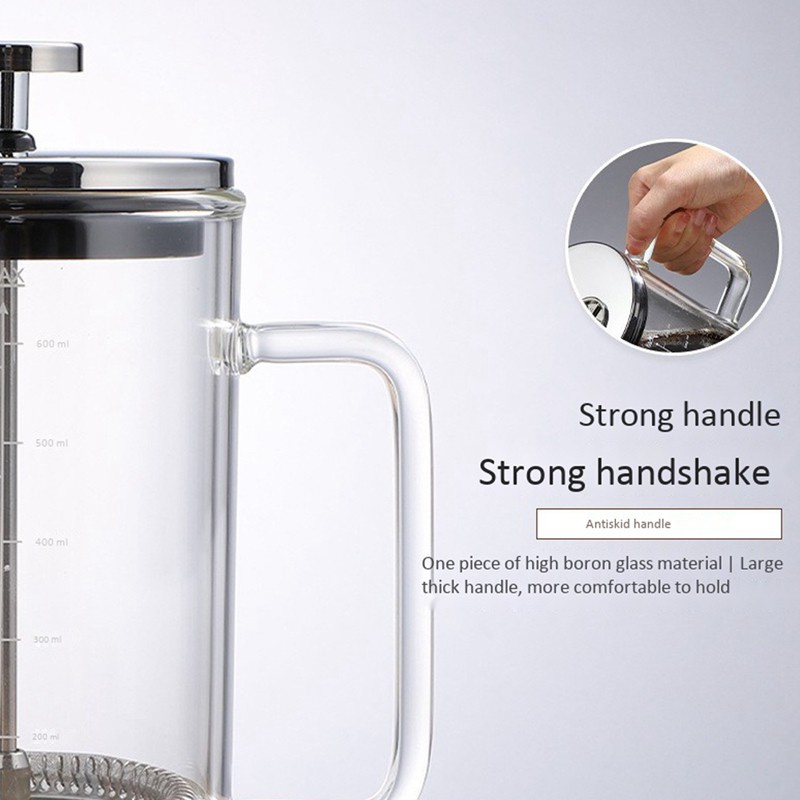 Stainless Steel Coffee French Press,for Home Kitchen/Office,600ML