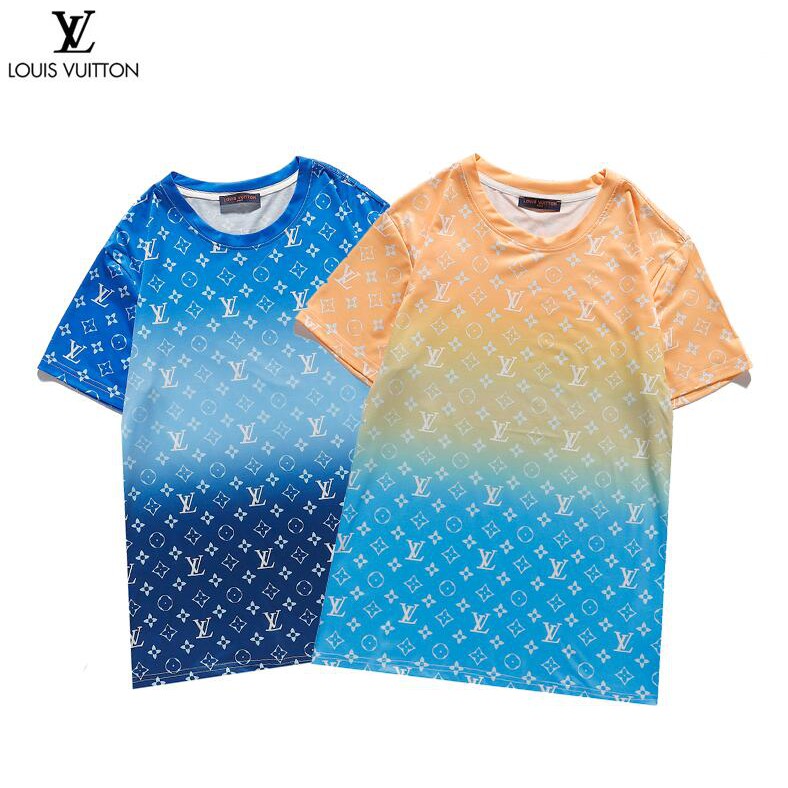 Lv Áo Thun Tay Ngắn Chất Liệu Cotton In Họa Tiết Thời Trang Cho Nam Nữ