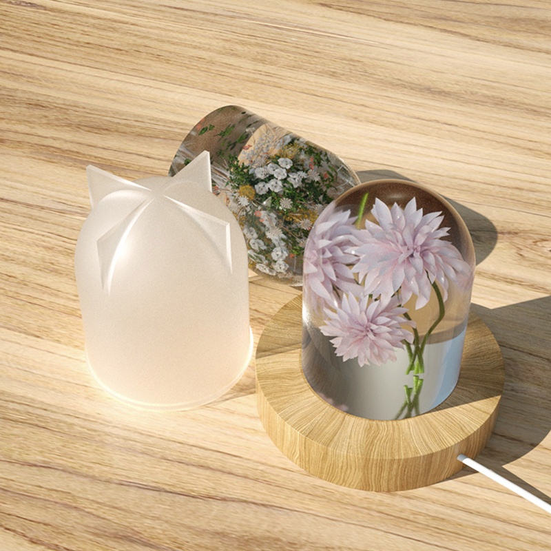 Khuôn Làm Đèn Ngủ Bằng Nhựa Epoxy Hình Trụ Độc Đáo DIY